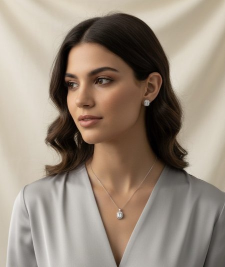 طقم البلورة فضة اصلي